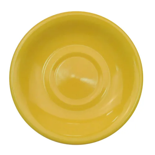CAC China LV-2-Y Las Vegas Saucer, 6" Dia x 1" H, Yellow Ceramic, Microwave Safe - 1 Dozen