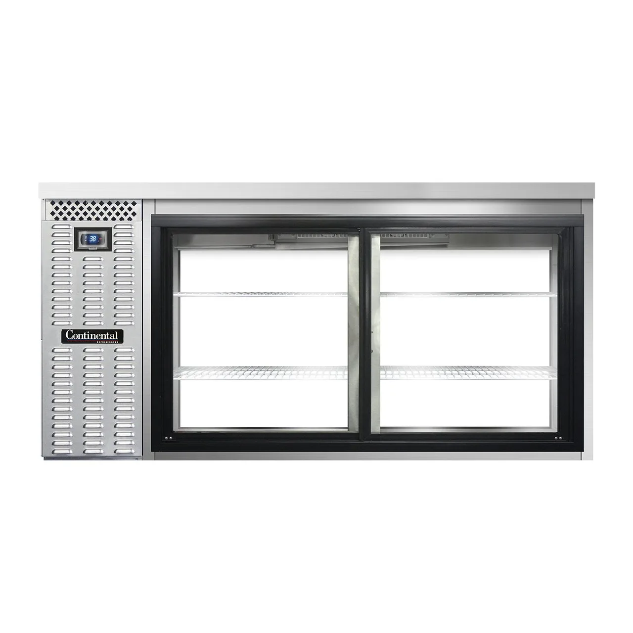Continental Refrigerator BB69SNSSSGDPT Pass-Thru Back Bar Cooler w/ 18 Cu Ft, 4 Glass Doors