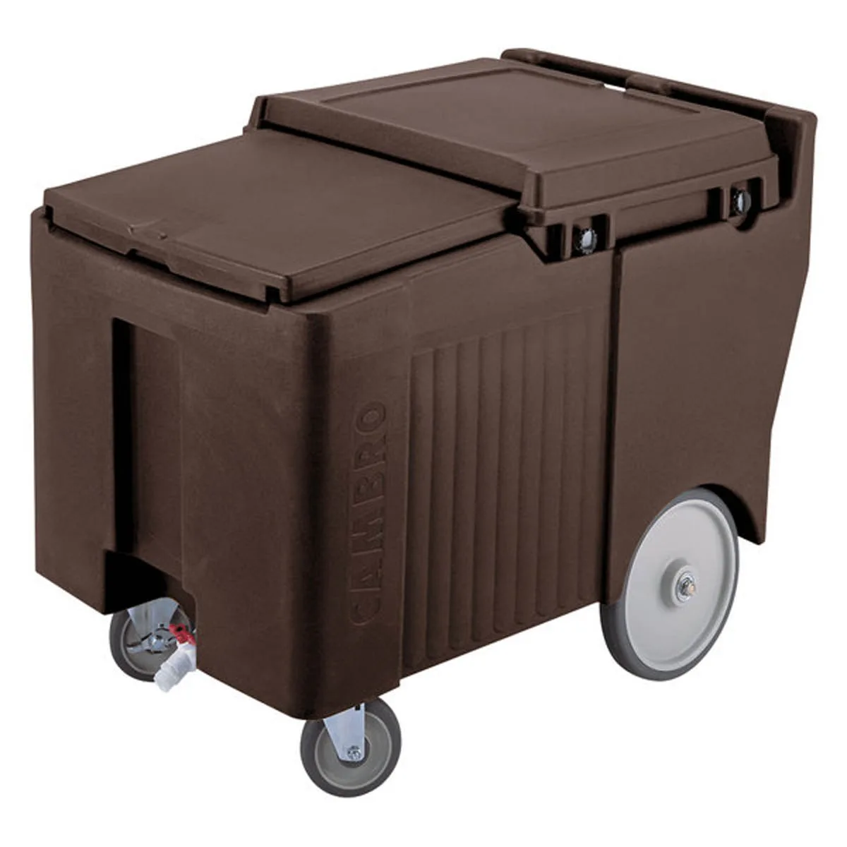 Cambro ICS175LB131 Plastic Mobile Ice Bin / Ice Caddy, 175 lb, Dark Brown