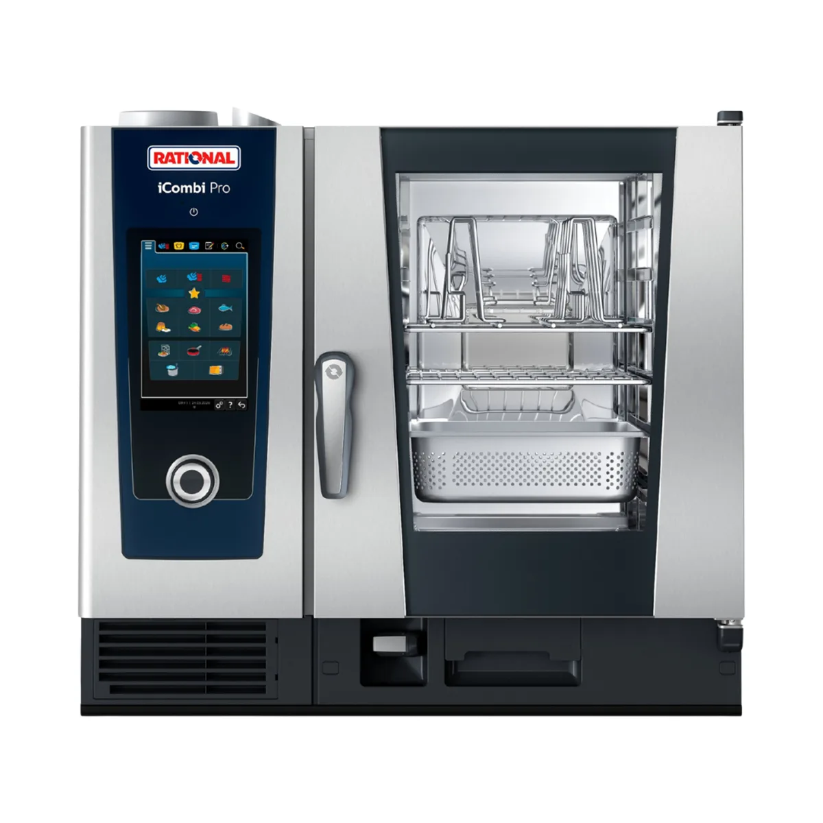 RATIONAL ICP 6-HALF E 208/240V 1 PH Half Size 6 Pan Electric Combi Oven w/ Touchscreen, Steam Generator