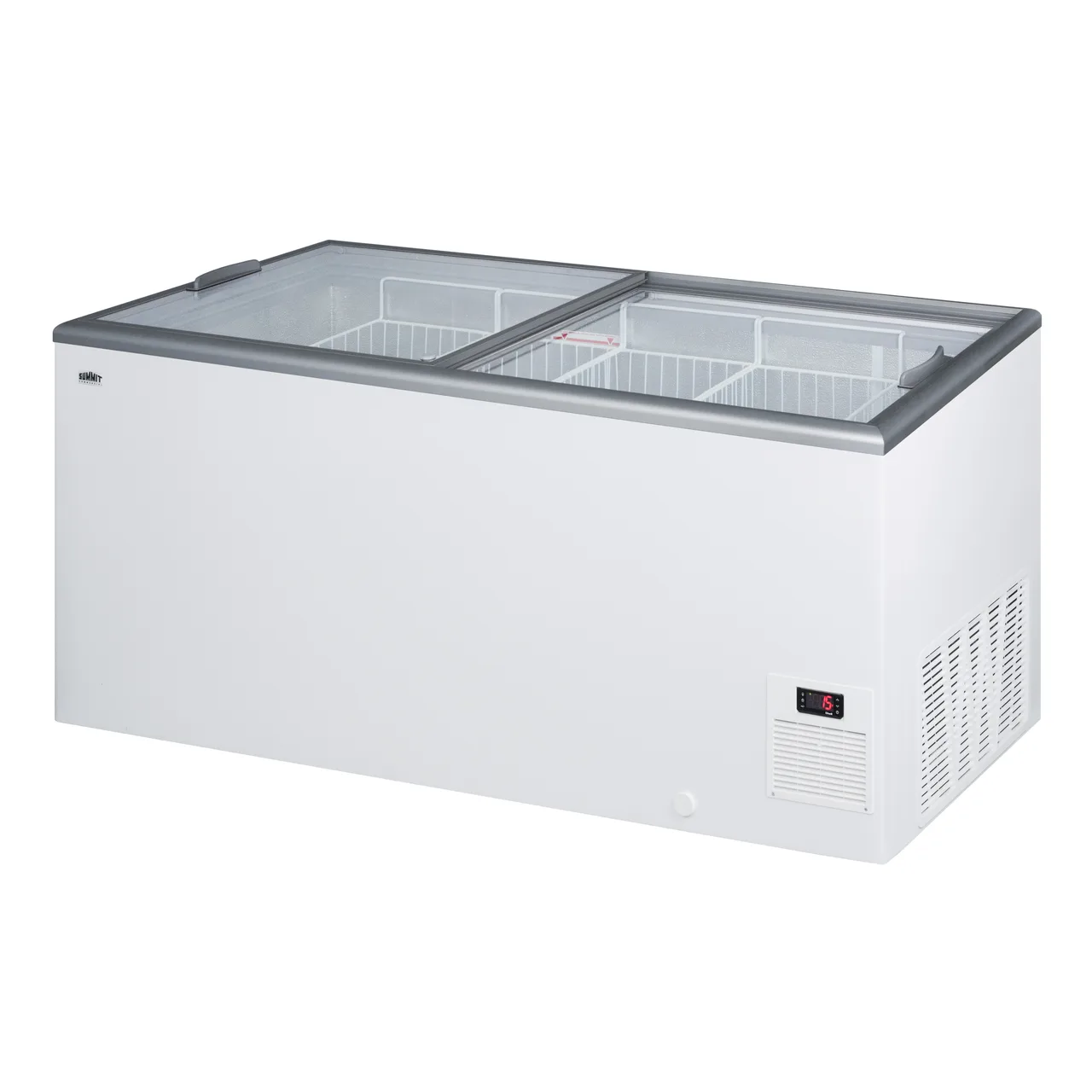 Summit NOVA53 Ice Cream Freezer, 60" Width, 16.6 cu ft, White, Sliding Glass Lids R290, UL Certified
