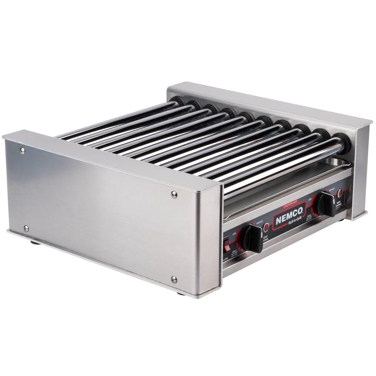 Nemco 8018-220 Roll-A-Grill® Hot Dog Grill, Roller-Type, (10) Chrome Rollers