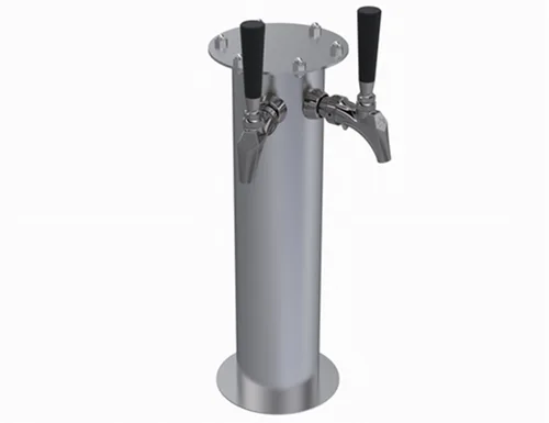 Krowne KF-2A Dual Faucet Tower, 17" Countertop Draft Beer, Steel, Air‑Cooled, 1‑3 Taps, No Handles