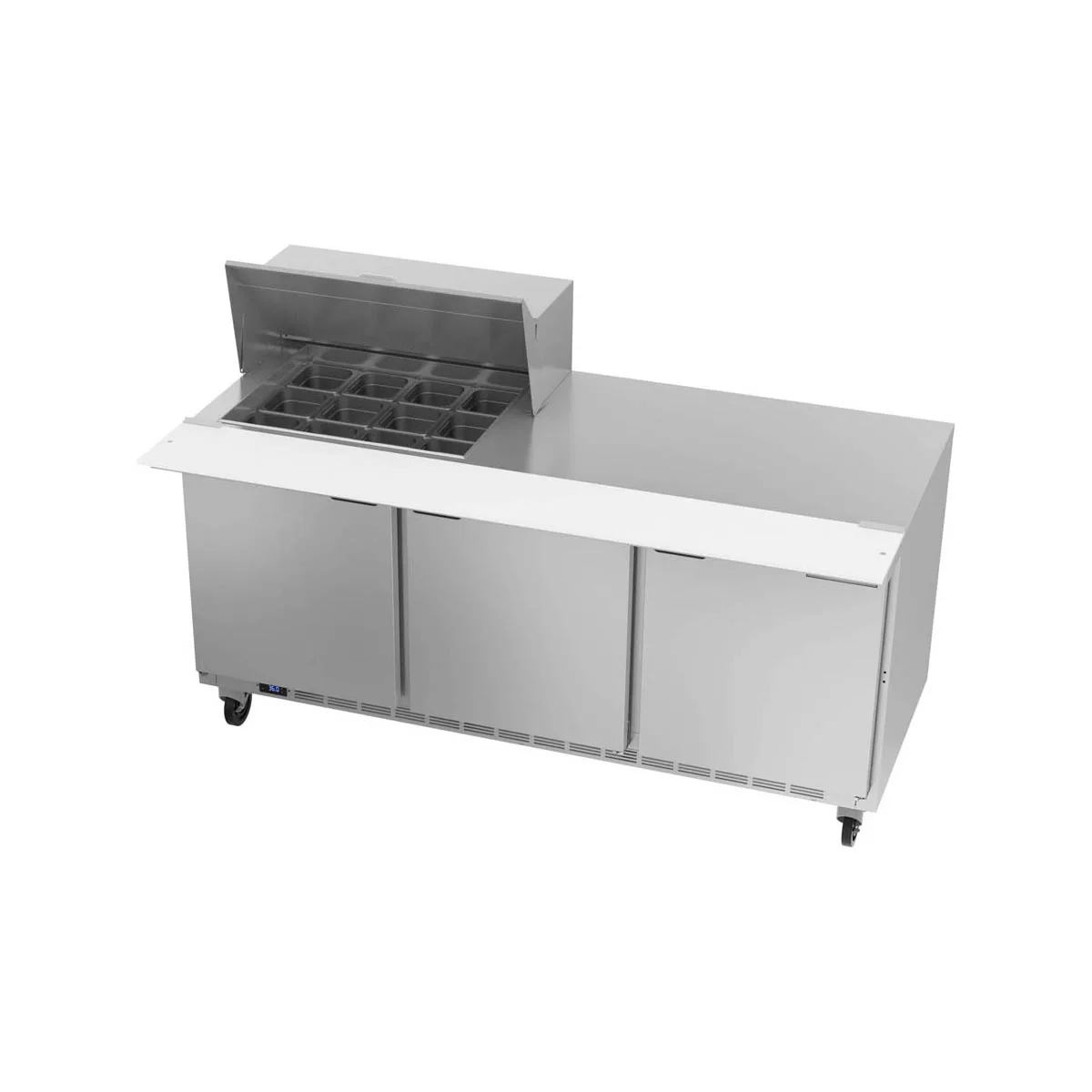 Beverage Air SPE72HC-12C 72" Three Section Sandwich/Salad Prep Table w/ 3 Doors, 12 pans, 20 cu. ft.