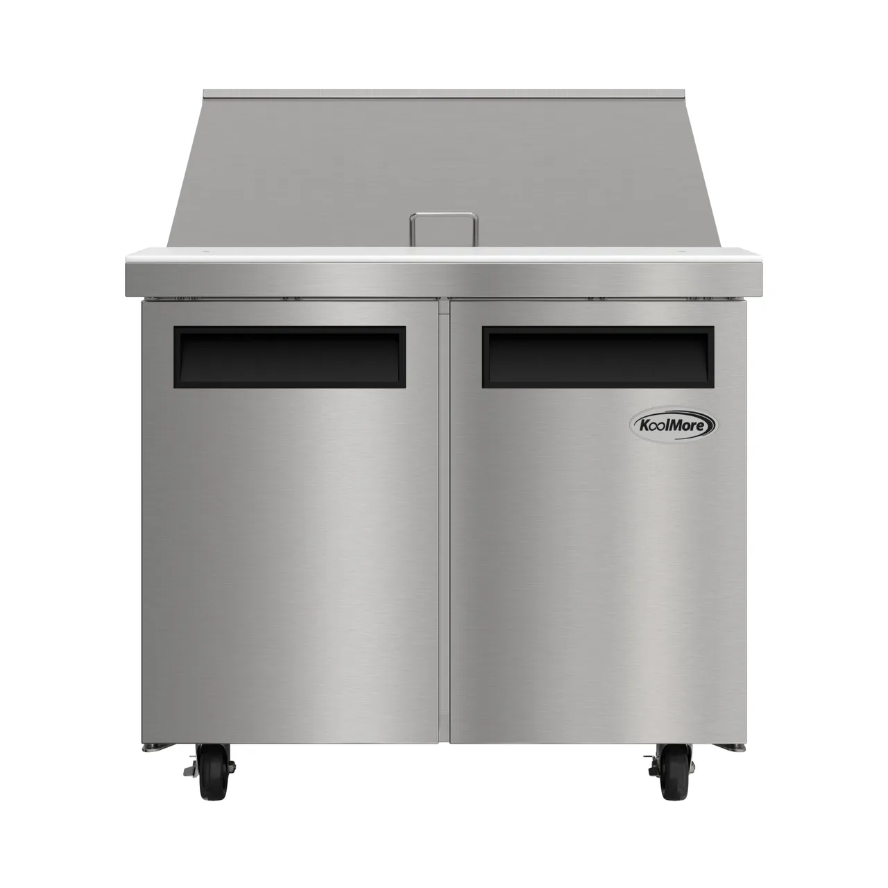 Koolmore KM-MPTR36-2D 36.2" 2-Door Mega Top Sandwich and Salad Prep Table, 15 Pans