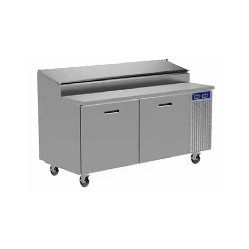 Randell 8268N-290 68" 2-Section Refrigerated Pizza Prep Table w/ 2 Doors, 9 Pans, 17.76 cu. ft.