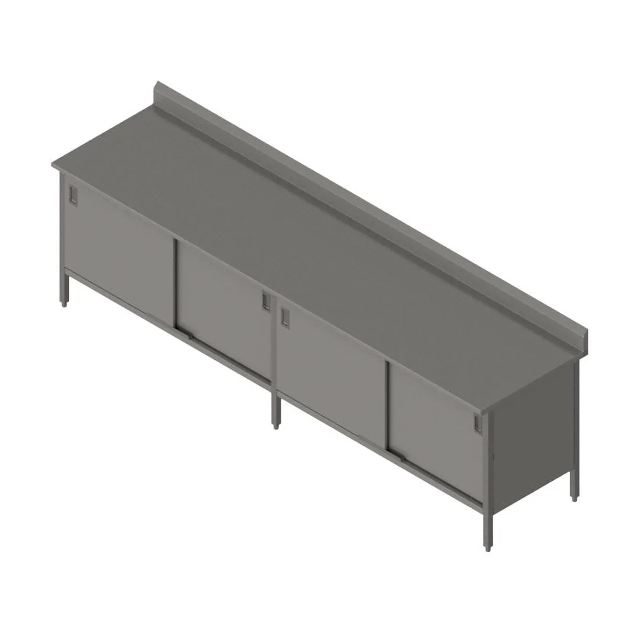 John Boos EBSS6R5-30120 Cabinet Base with Sliding Doors Work Table, 120"W x 30"D / Backsplash
