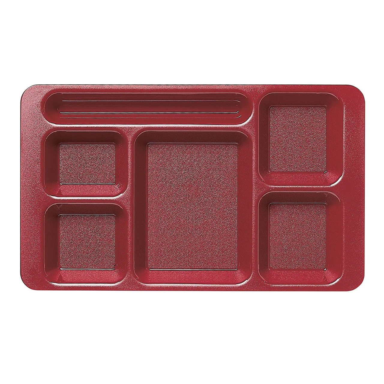 Cambro 1596CW416 - 6-Compartment Tray, 9" x 15", Red Polycarbonate, NSF, Dishwasher Safe