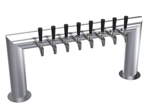 Krowne KPTU-8A Pass-Thru Tower, 2-Column Steel, Eight Faucets No Handles, 7-12 Draft Taps