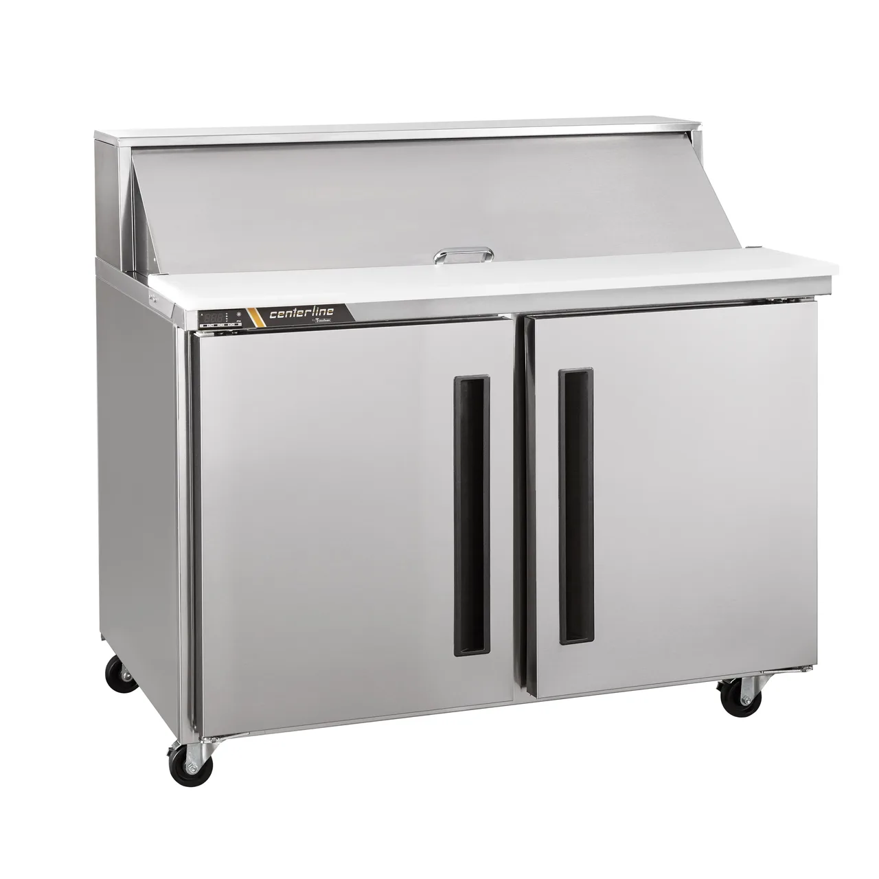 Traulsen C Series CLPT-3610-SD-LL 36" 2-Section Sandwich / Salad Prep Table w/ 2 Doors, 10 pans