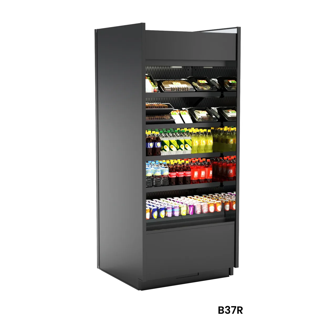 Structural Concepts B67R 72" Self-Serve Open Air Refrigerated Display Case, 4 Shelves
