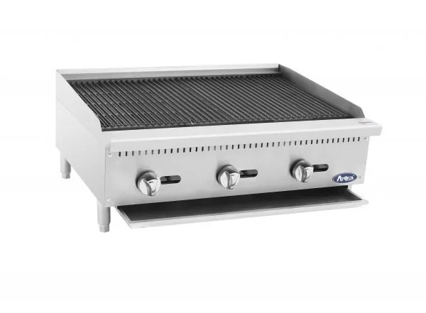 Atosa USA ATCB-36 36" Countertop Gas Charbroiler, (3) Stainless Steel Burners with Manual Controls