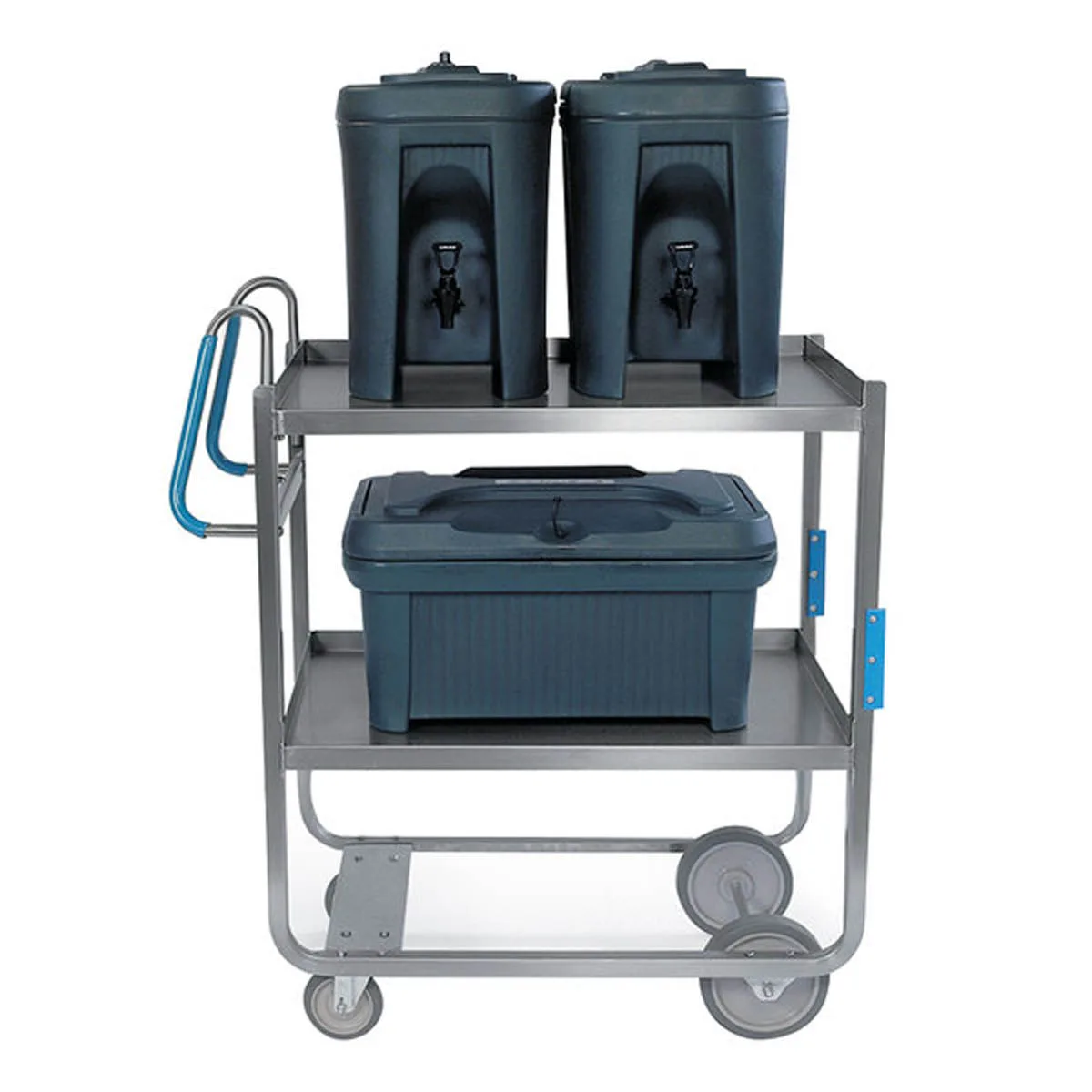 Lakeside 5910 35" Ergo-One® Heavy Duty Stainless Steel 2 Shelf Utility Cart - 700 lb. Capacity