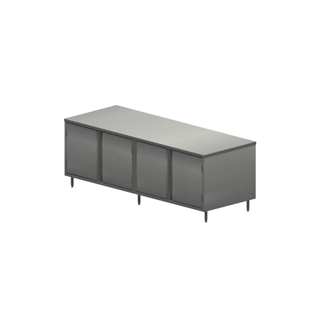 BK Resources CST-30120HL 120" Cabinet Base Hinged Doors Work Table with 4 Doors & Lock