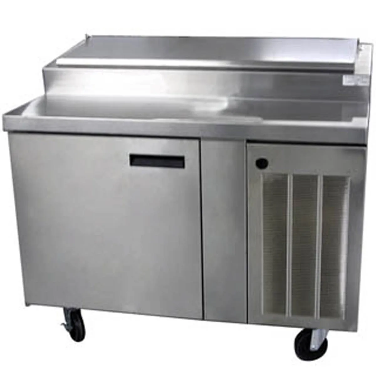 Delfield 18648PTBMP 48" 1-Section Refrigerated Pizza Prep Table w/ 1 Door, (6) 1/3 Size Pan