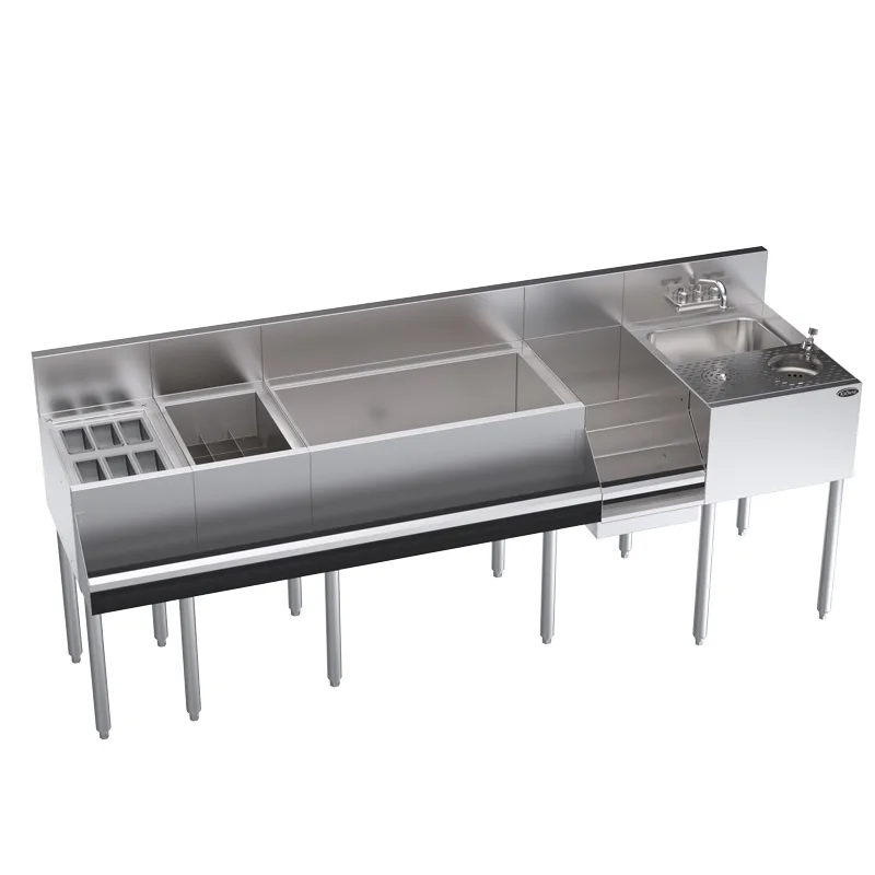 Krowne KR24-MX84-10 84" Blender Station Underbar Ice Bin/Cocktail Station w/ 10 Circuit - 115 lbs