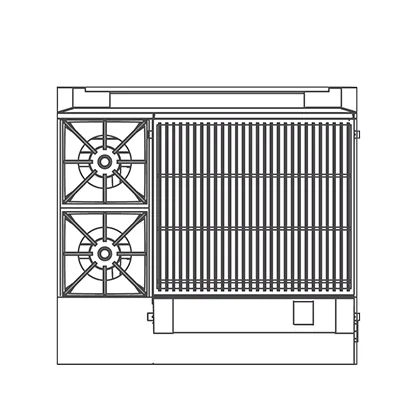 Southbend P36N-BCC 36" Gas Heavy Duty Range w/ (2) Open Burners, 24" Charbroiler Right, Modular Base, 134.000 BTU