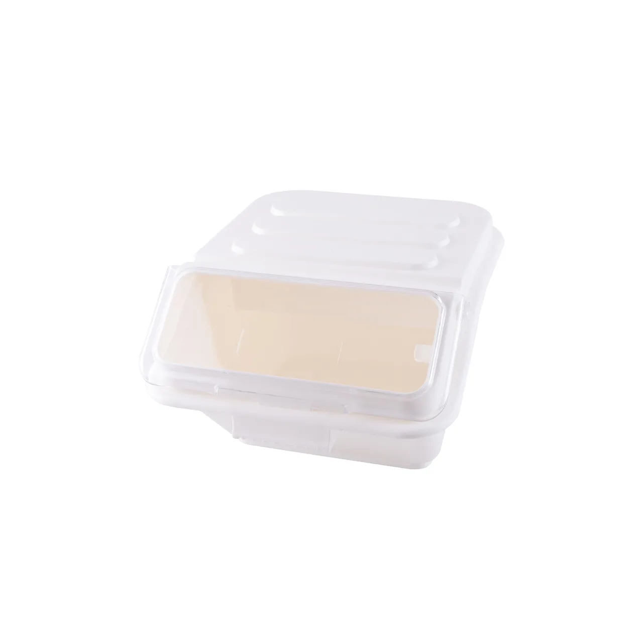 CACChina IBIN-3 Shelf Ingredient Bin, 2.6 Gal (40 Cups), Plastic, Stackable, Hinged Lid - Set