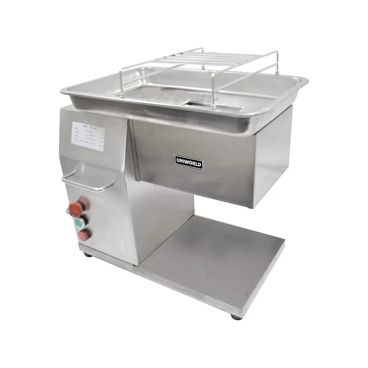 Uniworld UMC500-25 Meat Cutting Machine – 25mm Stainless Steel Blades, 3‑1/4”×5‑1/4” Wide Mouth, 1‑1/2 HP 110V