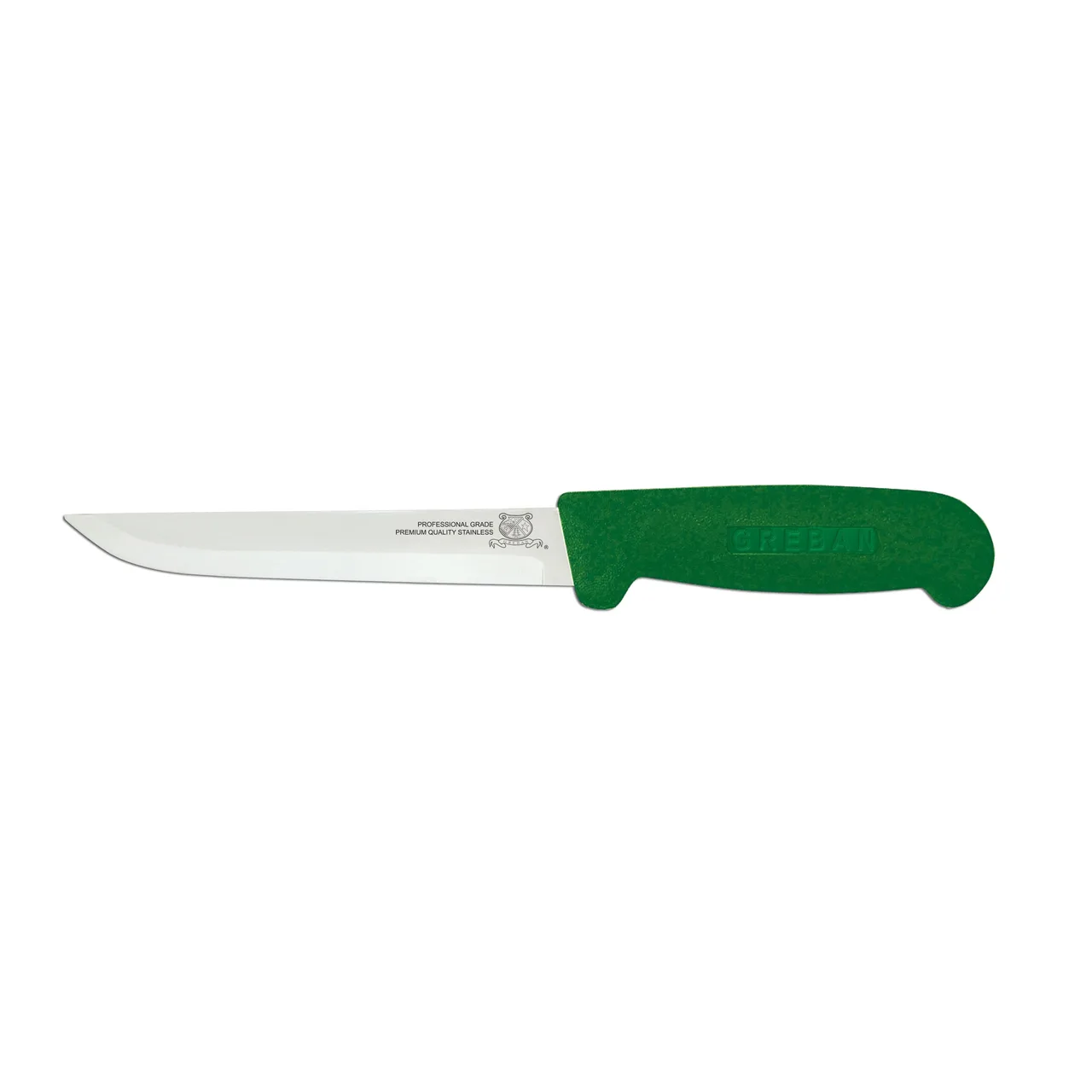 Omcan USA 11677 Boning Knife 6" Straight Stainless Steel Blade, Green Polypropylene Handle, Stamped
