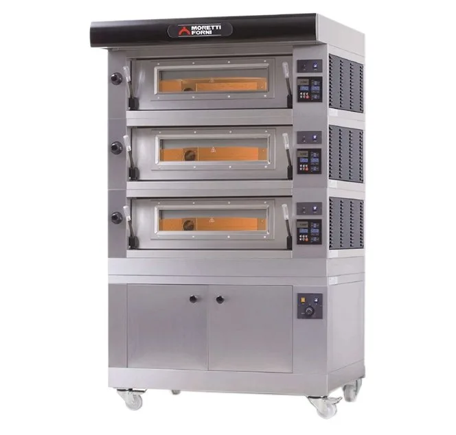 Moretti Forni AMALFI C3 52" Electric Pizza Deck Oven, 3-Deck Brick, Dual-Power Heat, 31.5 kW
