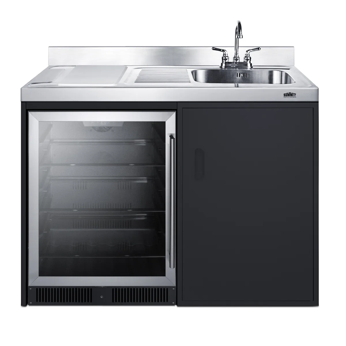 Summit CK48NCSINKR All-In-One Kitchenette, 48" Wide, Right Door Swing Cabinet