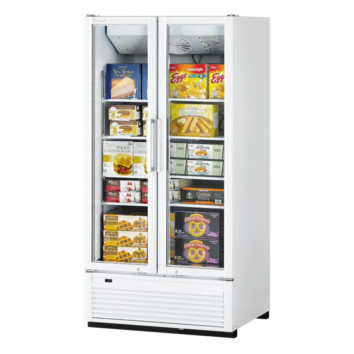 Turbo Air TGF-35SDH-N 39" 2 Glass Door Freezer Merchandiser, White or Black, 30.9 cu. ft.