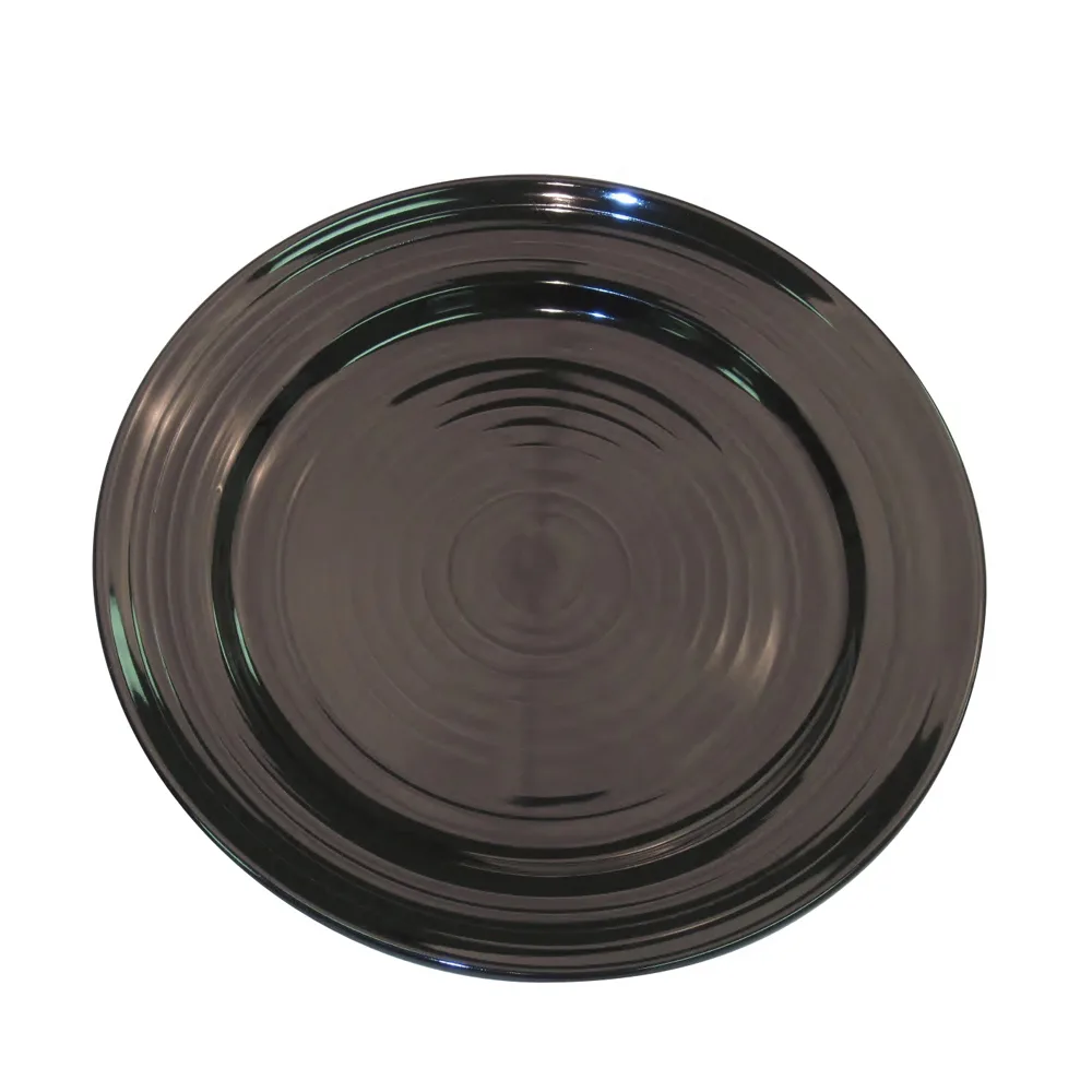CAC China TG-6-BLK - Porcelain Plate 6-1/2" Dia. 7/8" H, Embossed Rim, Microwave Safe - Dozen