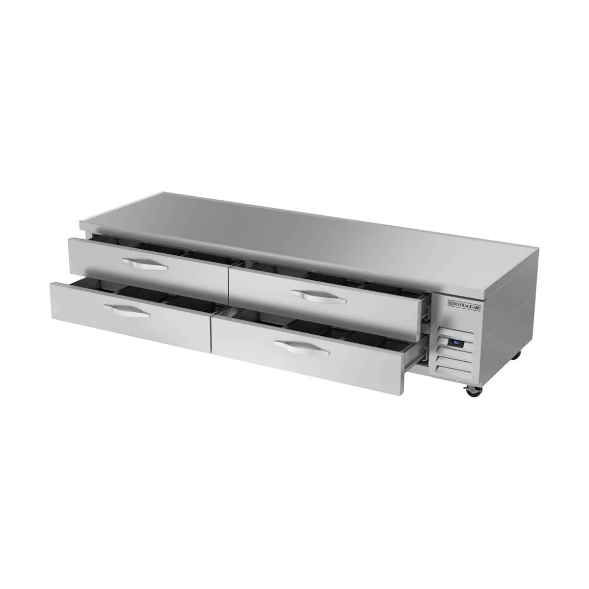 Beverage Air WTRCS96HC 96" 4 Drawers Refrigerated Chef Base w/ Marine Edge, 20.5 cu. ft.