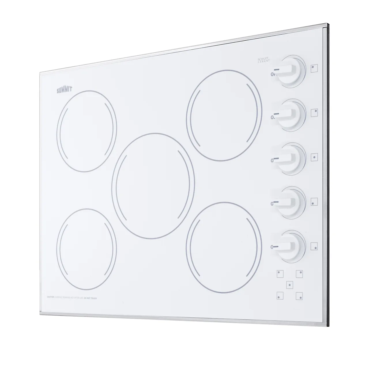 Summit CR5B274W 27" Electric Radiant Cooktop w/ (5) Burners, White Ceramic Glass, Manual Controls, 6.6 kW, 230v