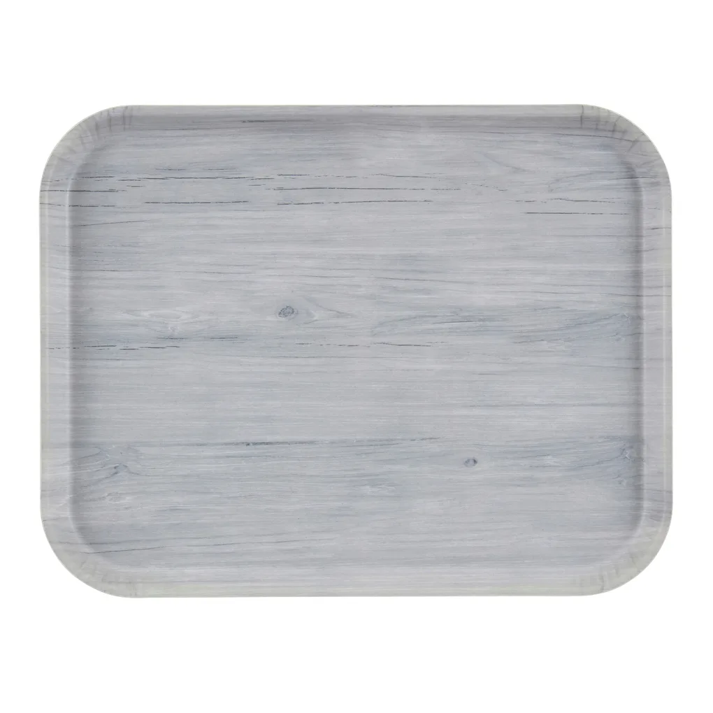 Cambro 1418DC810 Rectangular Tray, 18" x 14", Stonewash Gray Fiberglass, NSF, Dishwasher Safe