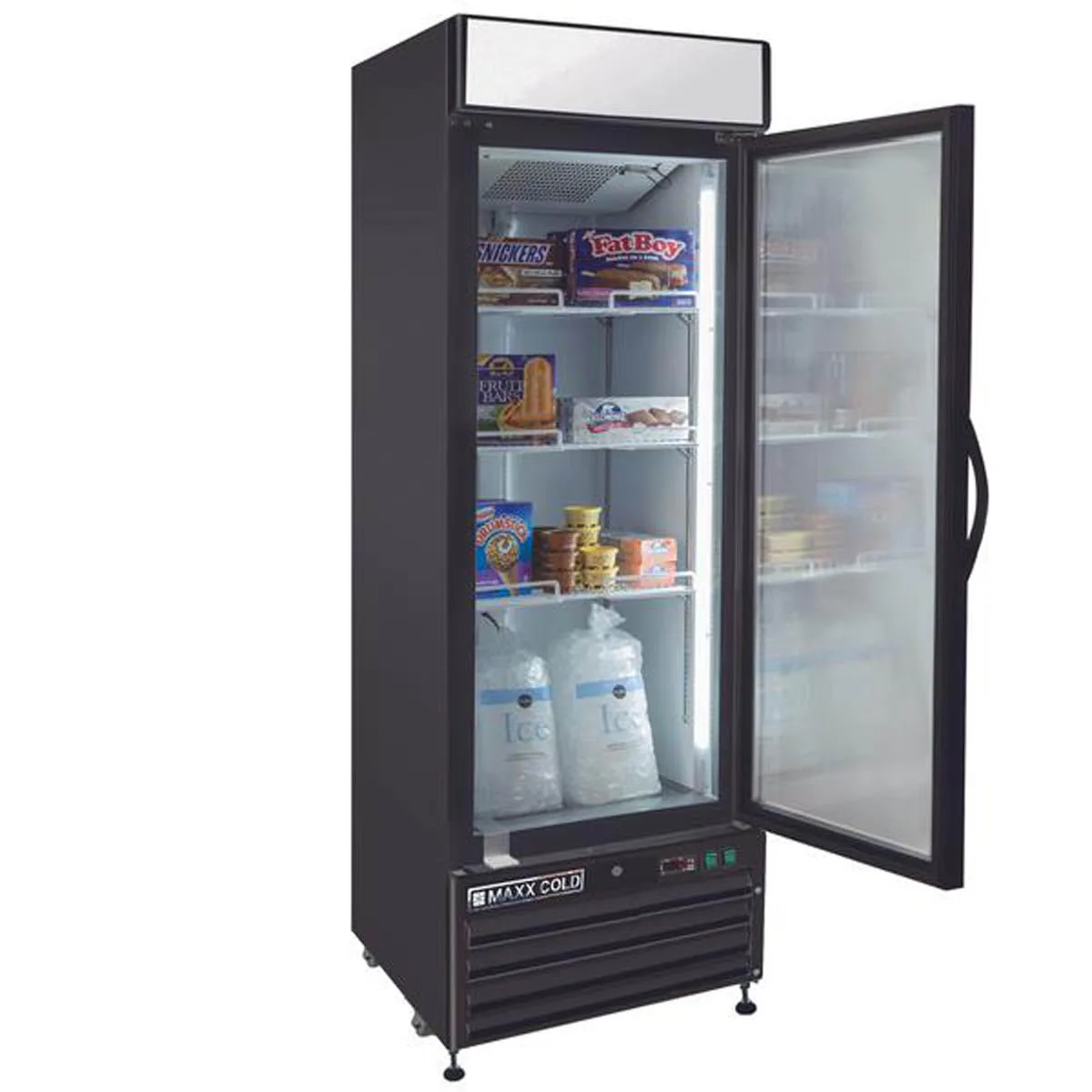 Maxx Cold MXM1-23FBHC 27" 1 Glass Door Freezer Merchandiser in Black, 23 cu.ft.