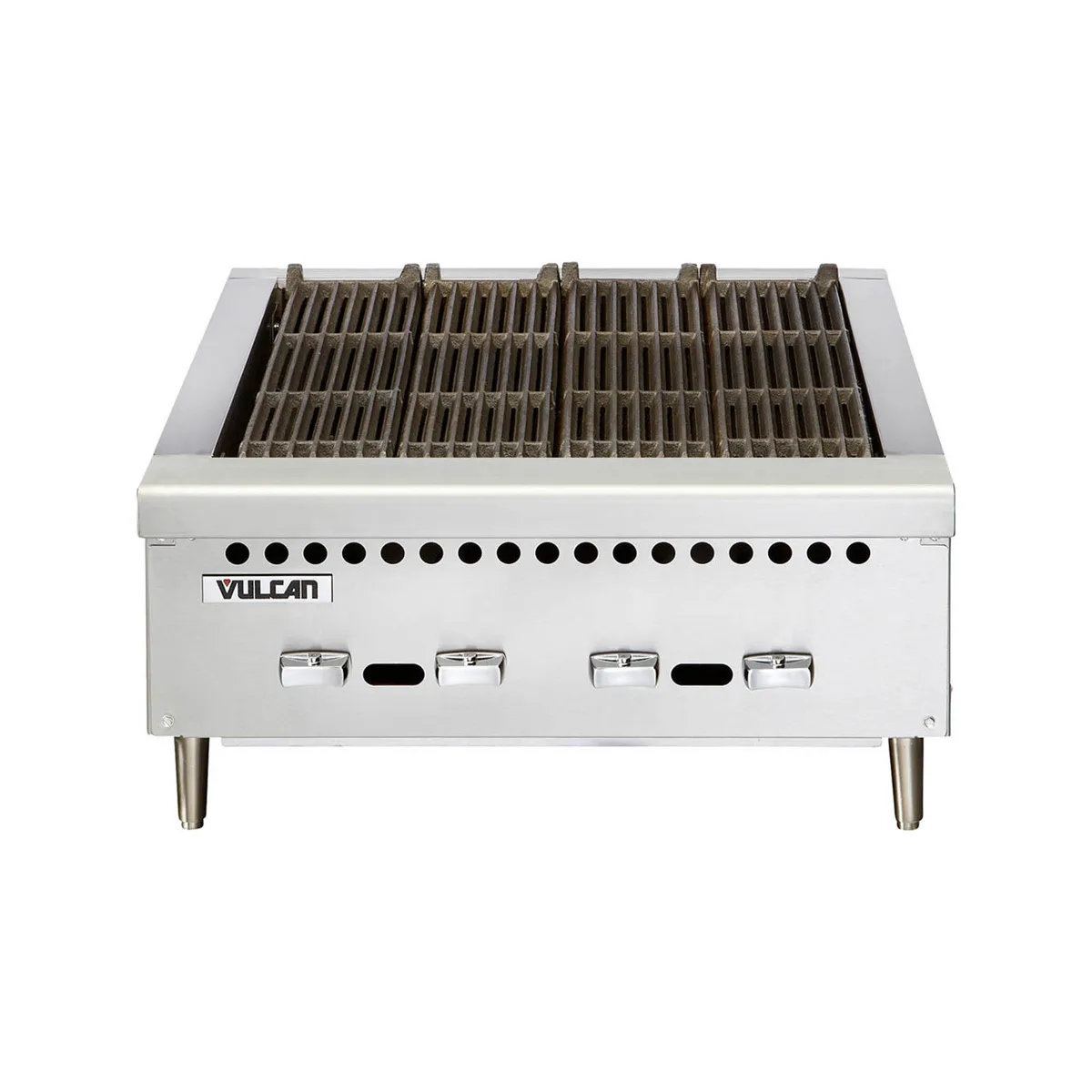 Vulcan VCRB25 25" Low Profile Countertop Gas Radiant Charbroiler w/ (4) Burners, 58.000 BTU