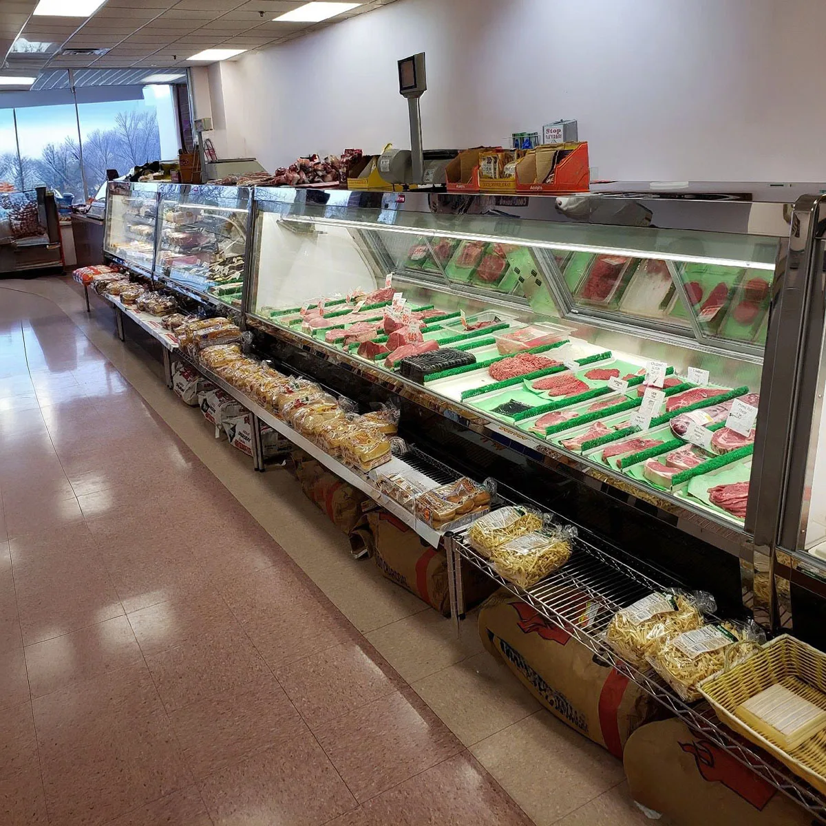 Howard-McCray SC-CMS40E-10-BE-LED 125" Single Duty Flat Refrigerated Meat Display Case
