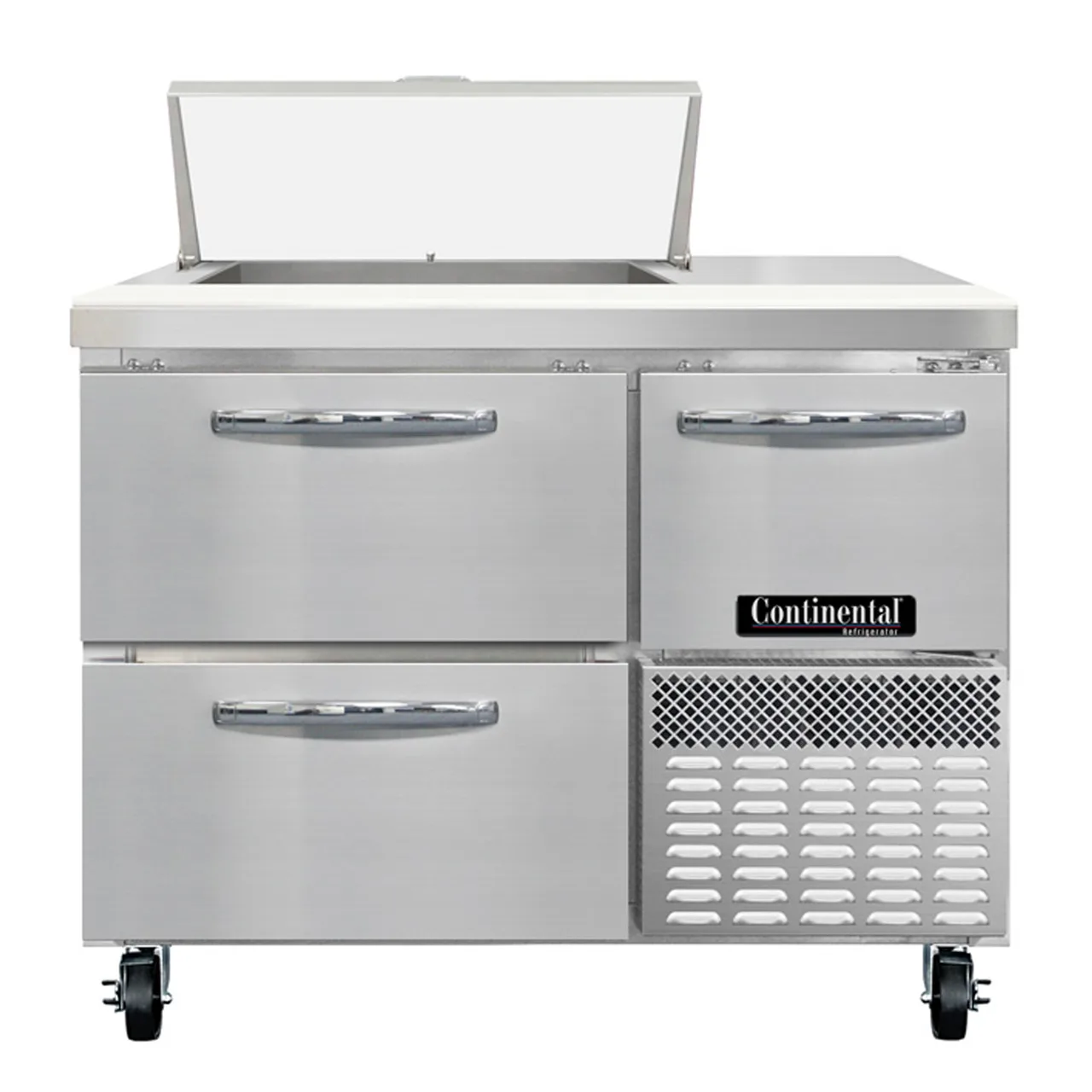 Continental Refrigerator RA43SN6-D 43" 1-Door & 2-Drawer Sandwich and Salad Prep Table, 6 Pans