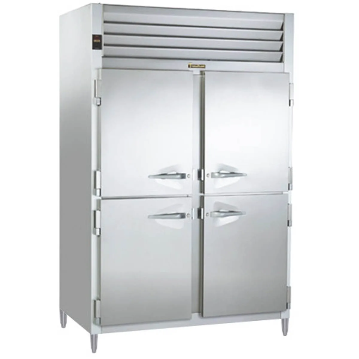 Traulsen AHT226W-HHS 58" 2-Section Reach-In Refrigerator w/ 4 Solid Half-Doors, Remote, 36.69 cu. ft.