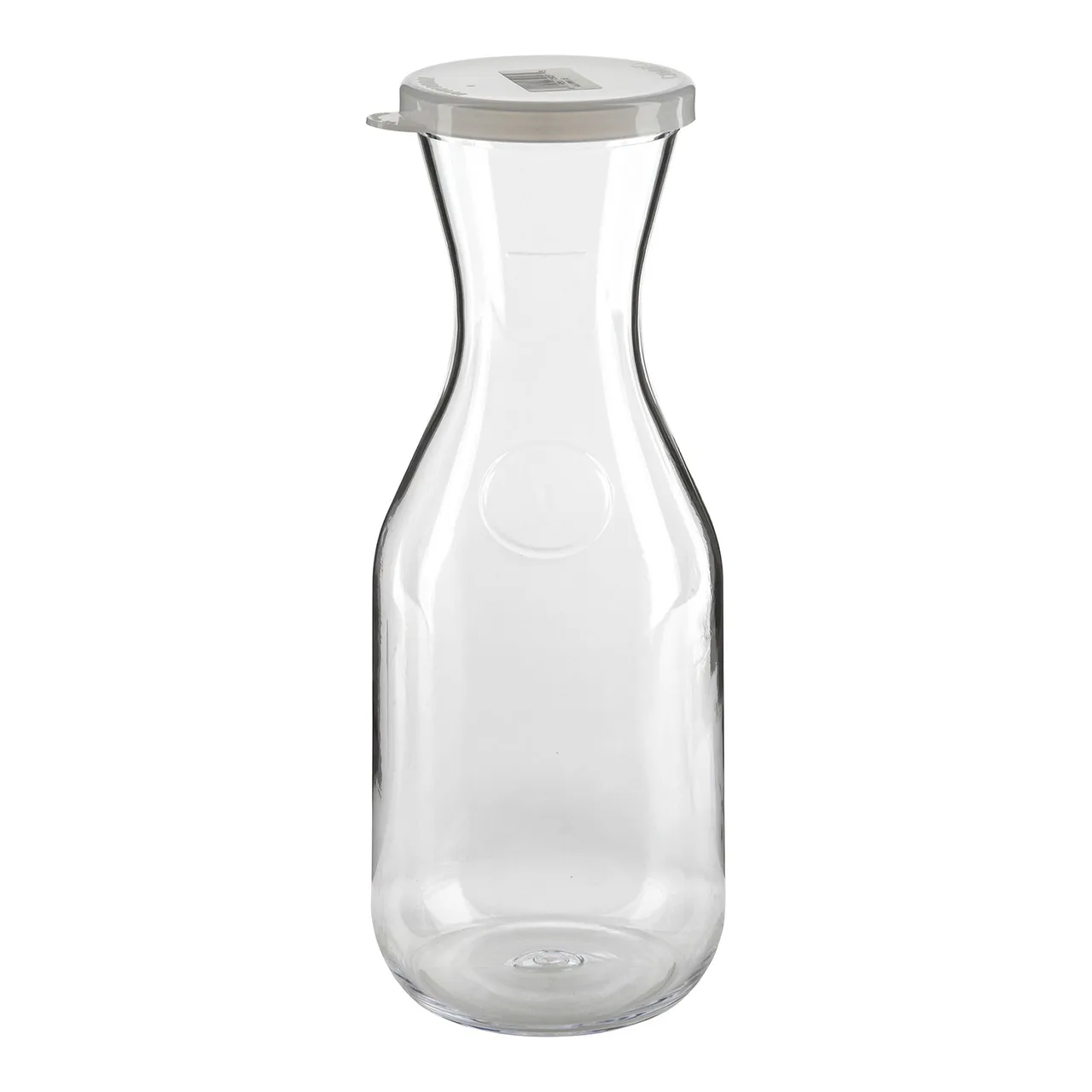 Cambro WW1000135 Decanter, 1 L (34 oz) Clear Plastic, 9‑3/4″, Spill‑Proof Lid, NSF, Made in USA
