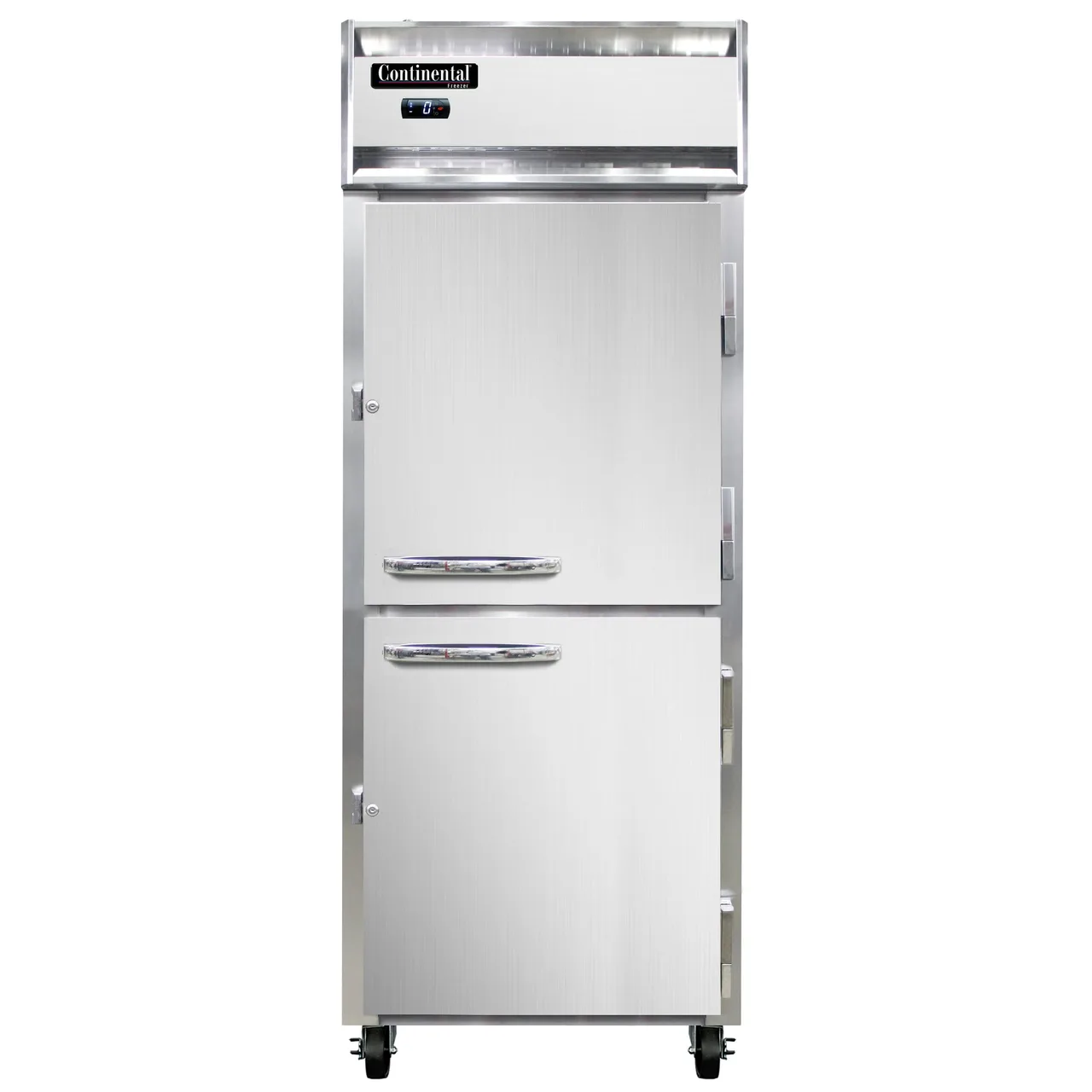 Continental Refrigerator 1FENHD 28" 1-Section Reach-In Freezer, 2-Half Solid Doors, Top Mounted, 21 cu. ft., Stainless Steel Front