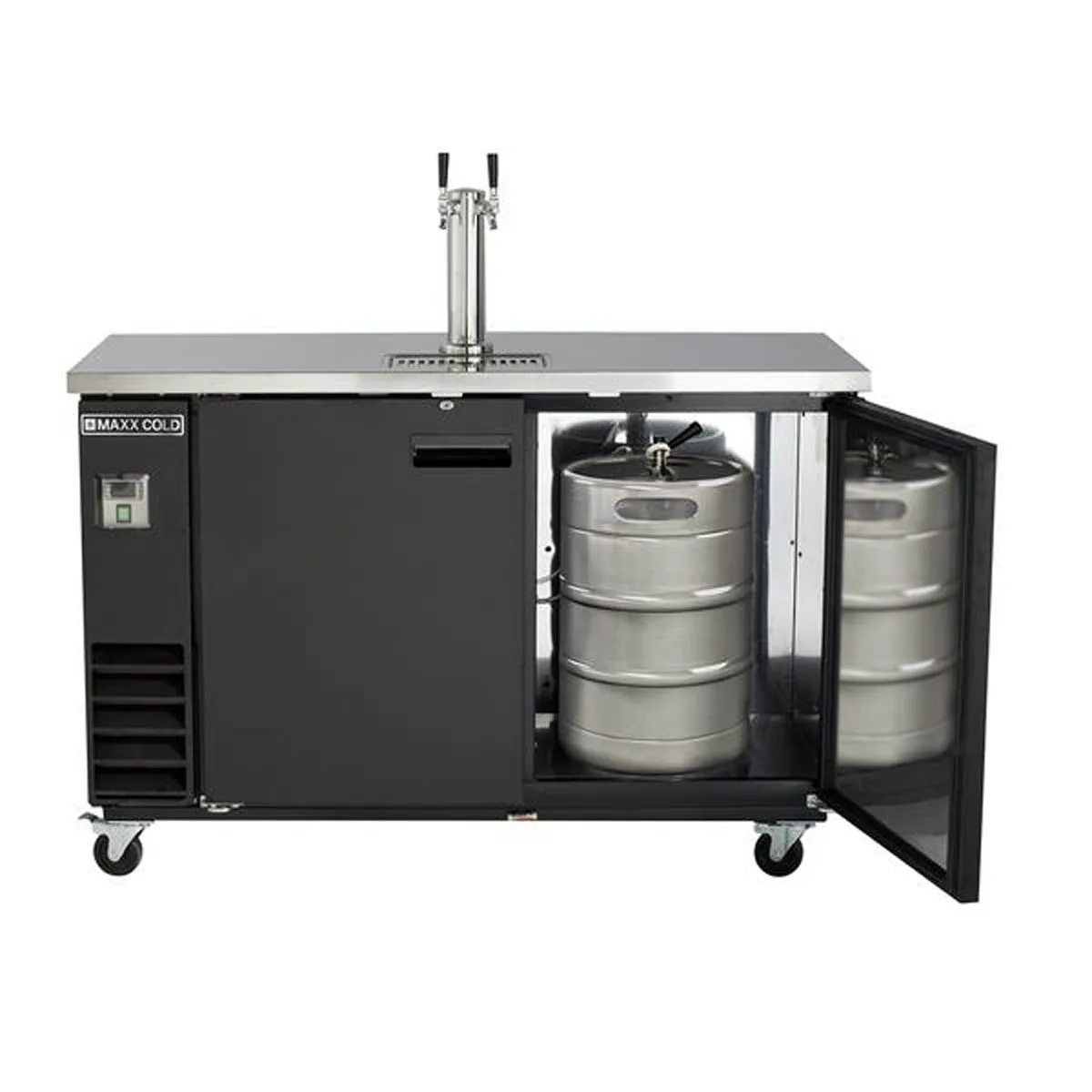 Maxx Cold MXBD60-1BHC 61" Draft Beer Cooler w/ 2 Kegs, 14.2 cu. ft., 1 Dual-Tap Tower