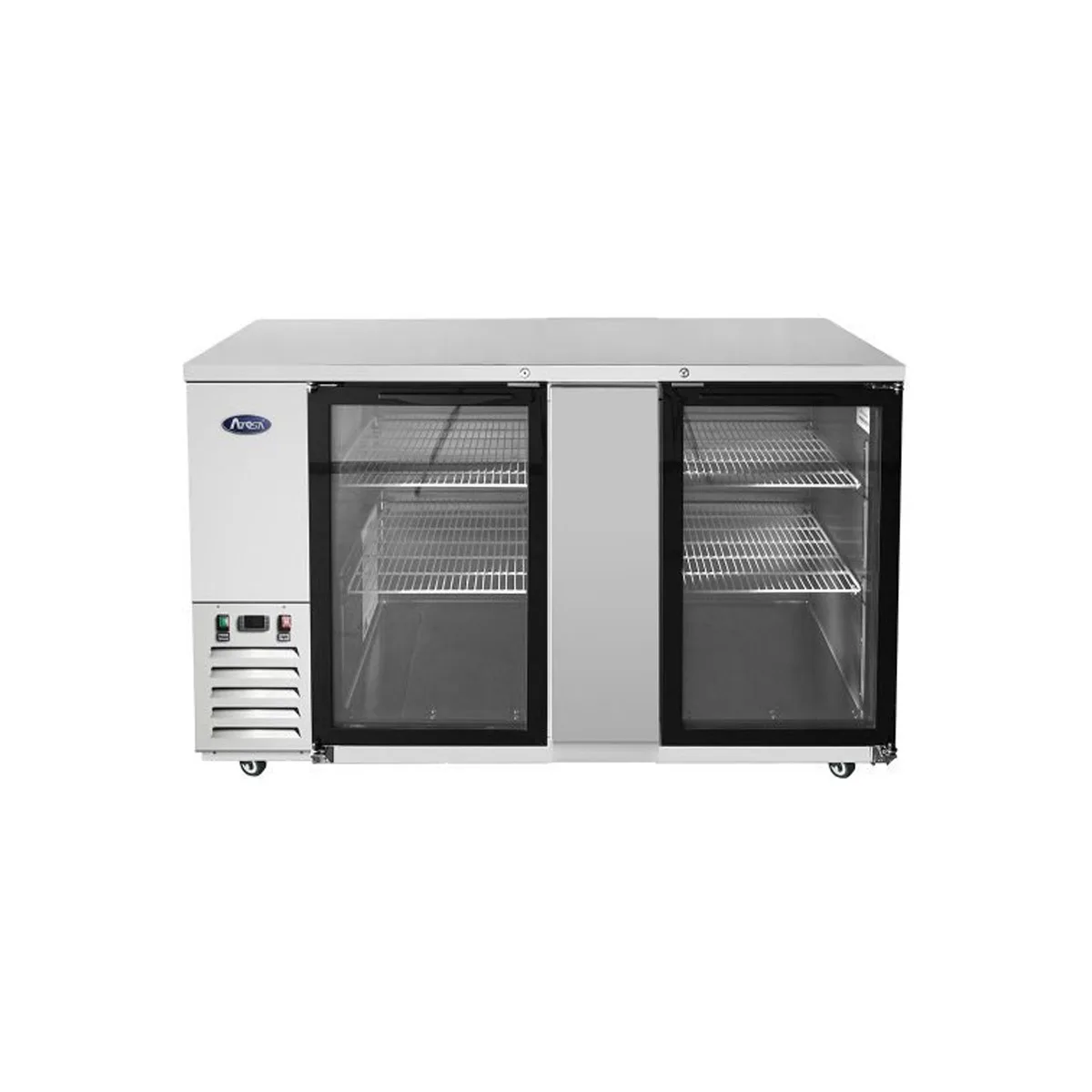 Atosa USA MBB69GGR 68" Two Section Back Bar Cooler with Glass Door, 21.5 cu. ft.