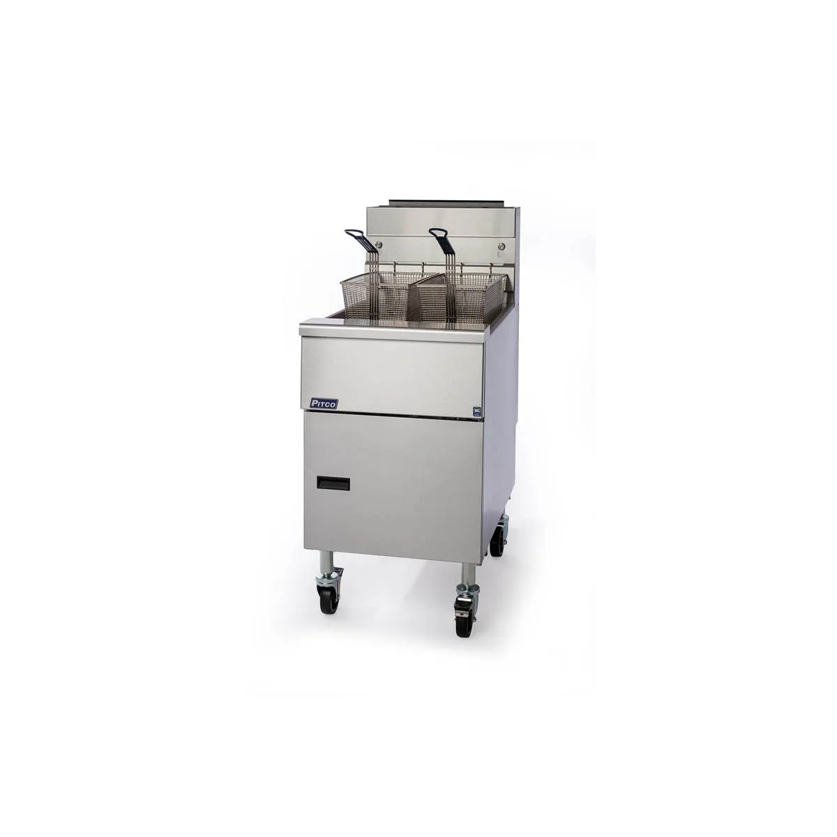 Pitco SE18 19" Floor Model Electric Full Pot Fryer w/ 90-Lb. Capacity, 2 Twin or 1 Full Baskets
