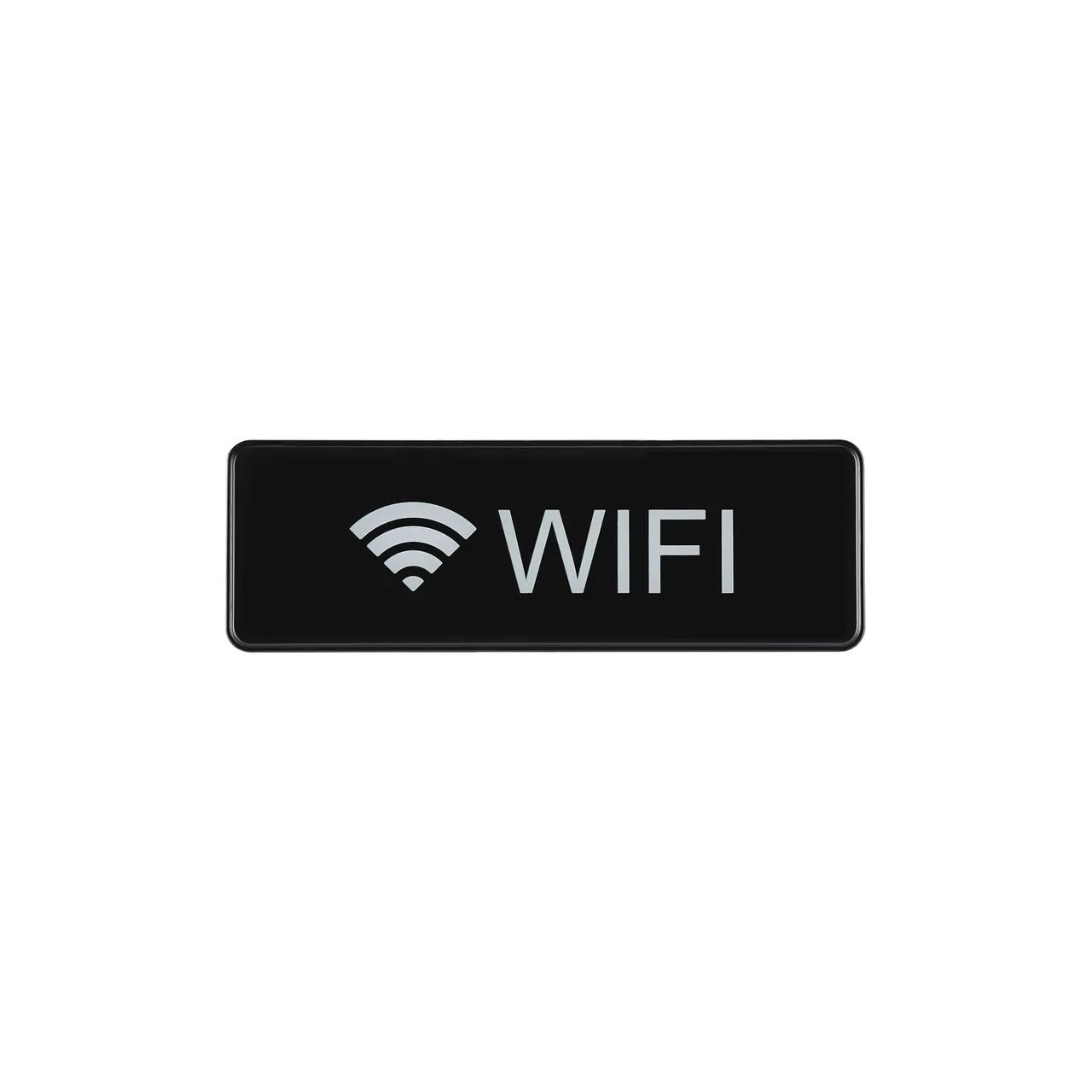 CAC China SCE3-WF11 Compliance Sign, 9" x 3"H, Wifi, Heavy-Duty Plastic, Black