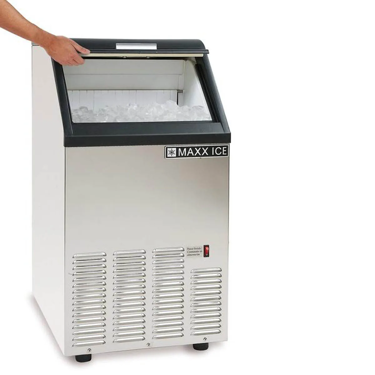 Maxx Ice MIM75 17" Air Cooled Full Cube 75 lb Undercounter Ice Machine with 25 lb Bin