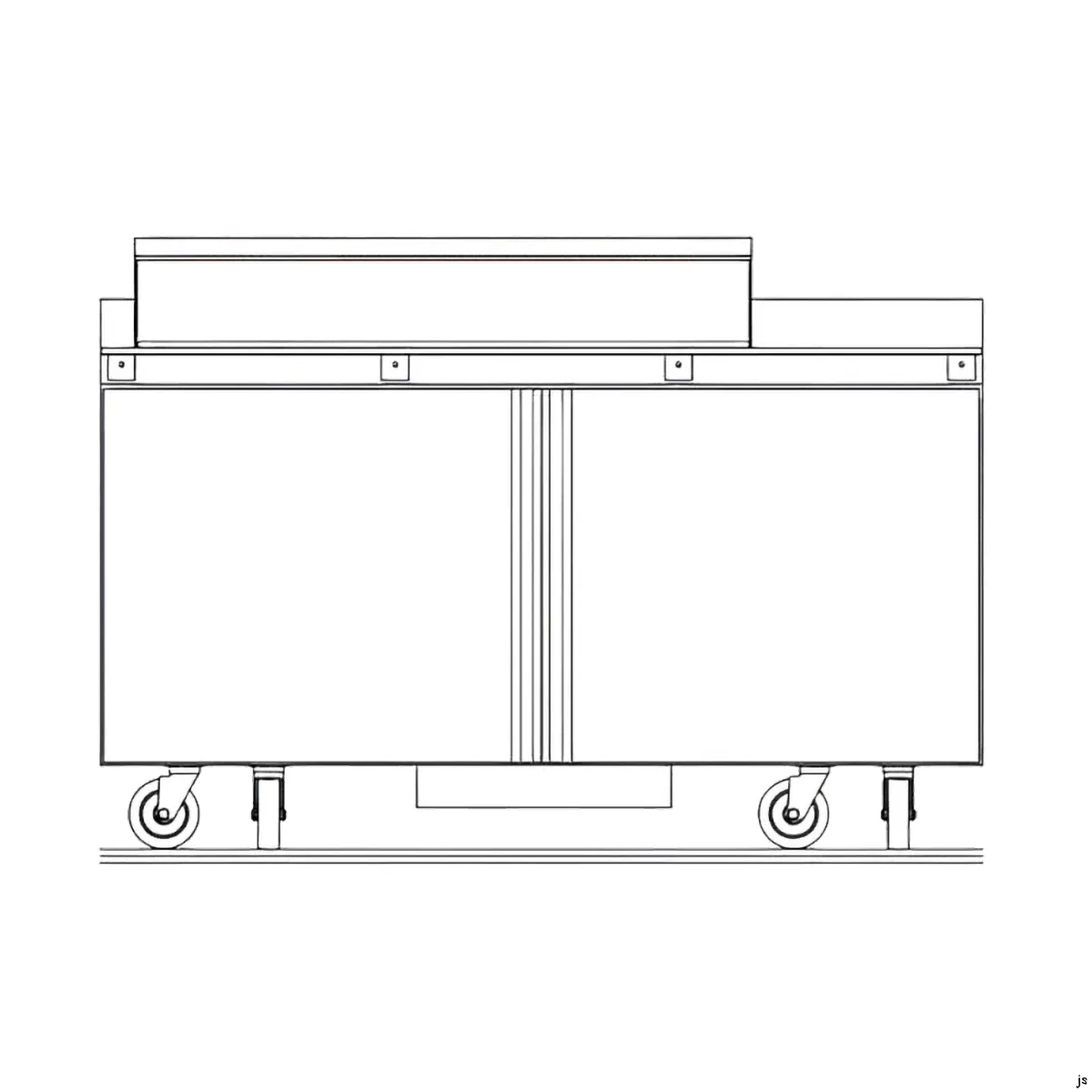 Delfield ST4464NP-18M 64" 2-Door Mega Top Sandwich and Salad Prep Table, 18 Pans