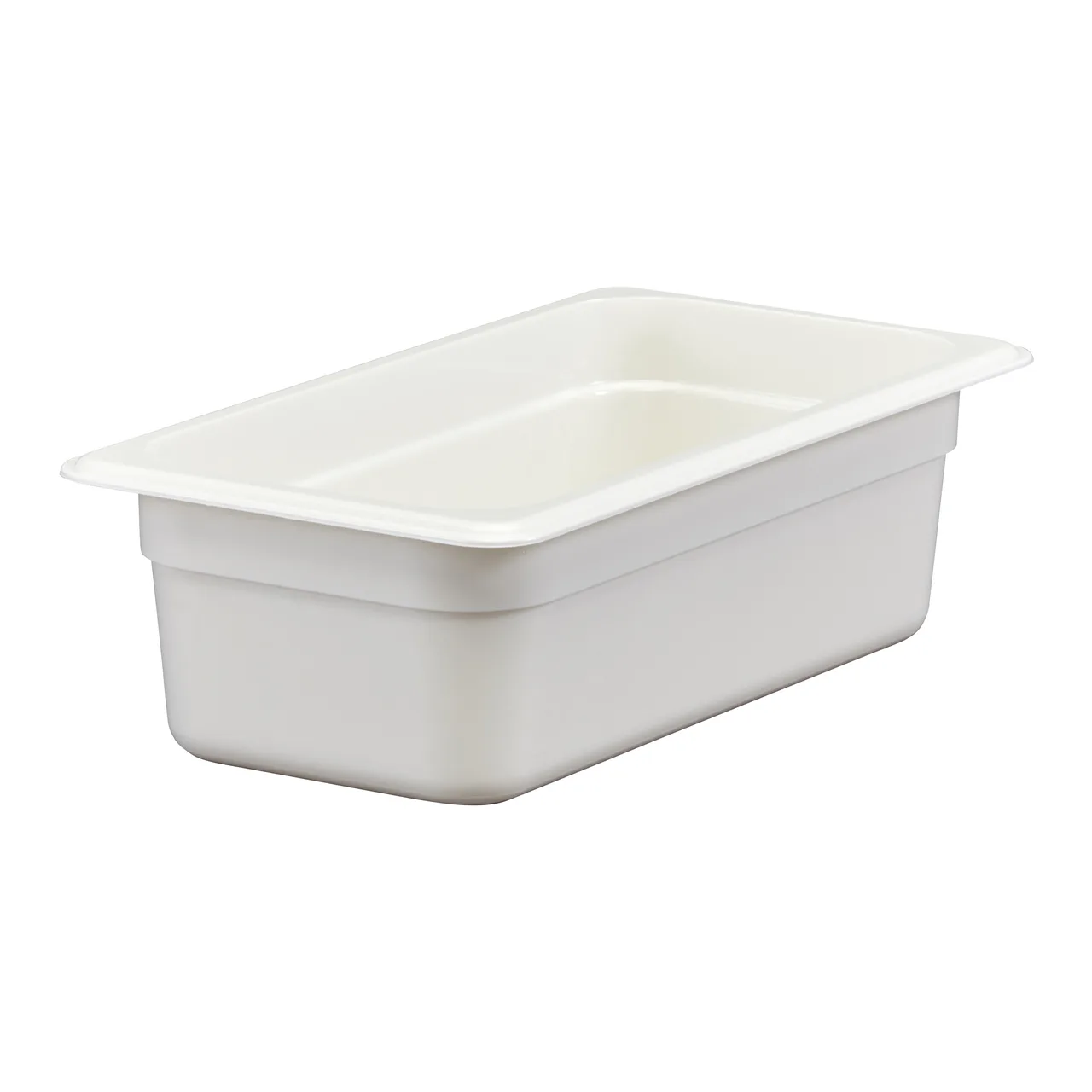 Cambro 34CW148 - 1/3 Size 3.8 Qt Polycarbonate Food Pan, 4" Deep, White, NSF