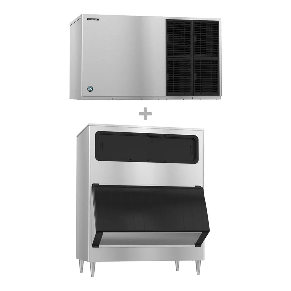 Hoshizaki KM-1601SAJ3/B-1300SS Air Cooled Crescent 1513 lb Ice Machine with Bin, 1304 lb Storage