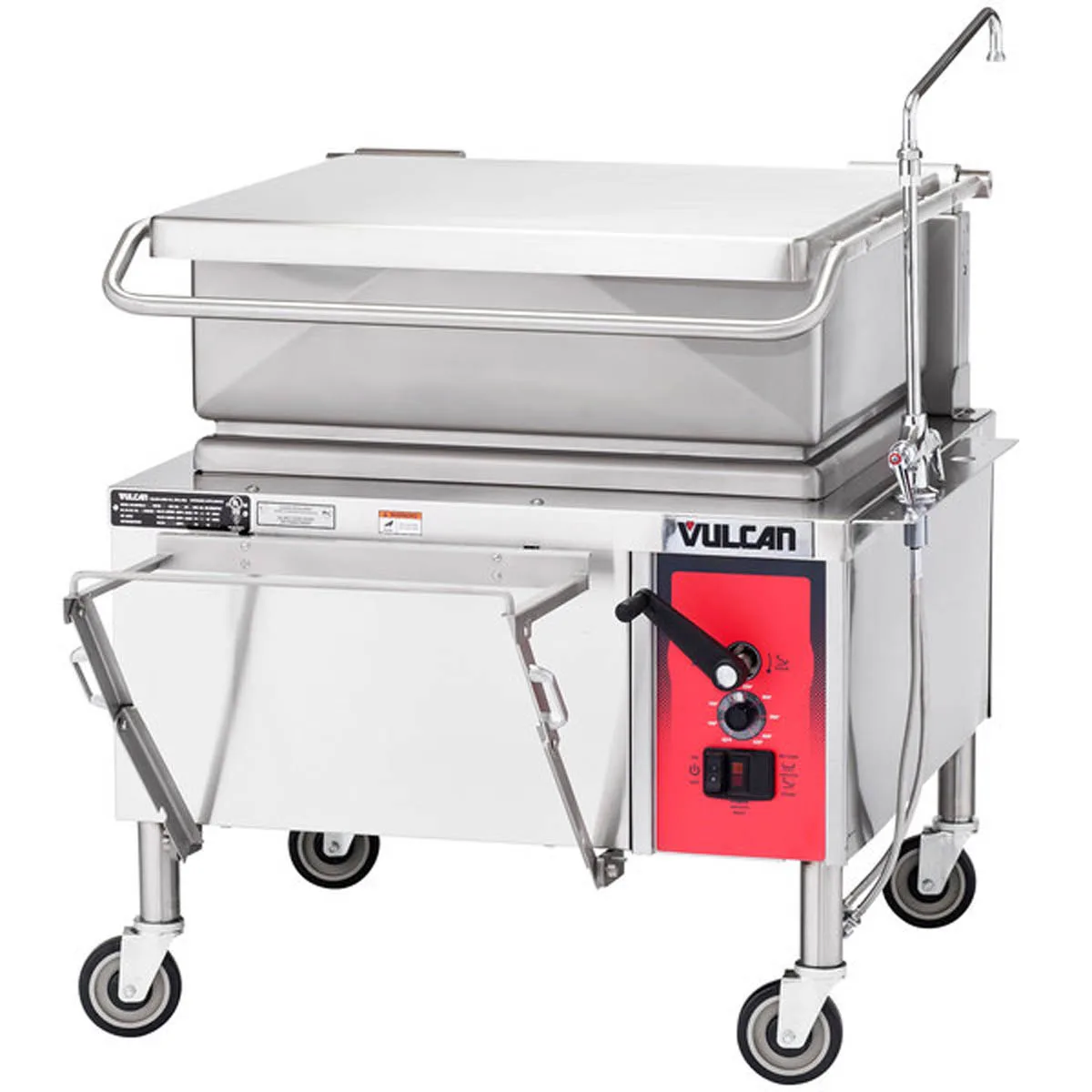 Vulcan VE30 30 Gallon Manual Tilt Braising Pan / Tilt Skillet, Open Frame, 208V, 3 Phase, 12 kW
