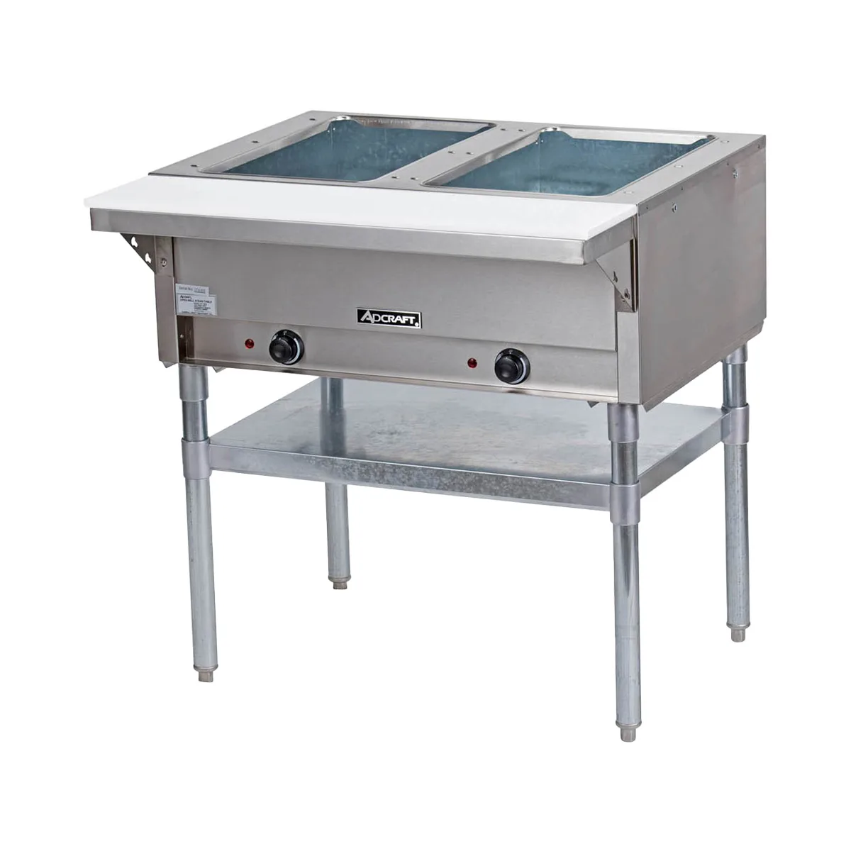 Adcraft ST-120/2 33" Electric Steam Table, (2) Open Wells