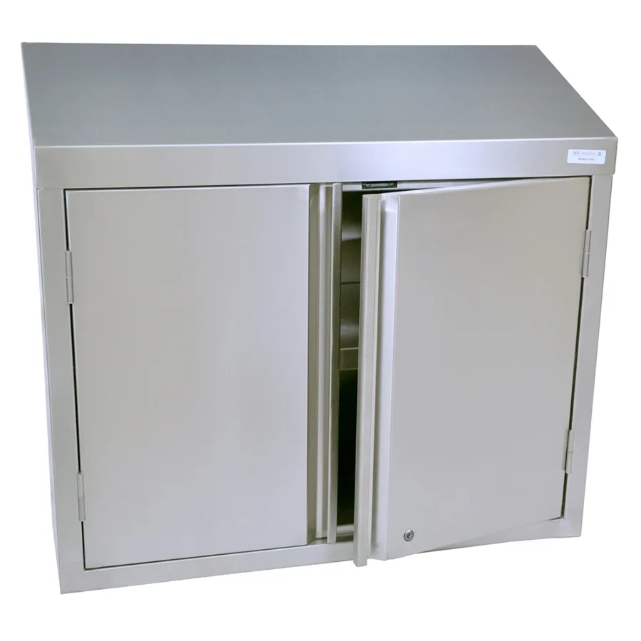 BK Resources BKWCH-1530HL 30" Stainless Steel Enclosed Wall Mounted Cabinet, Hinged Doors w/ Lock