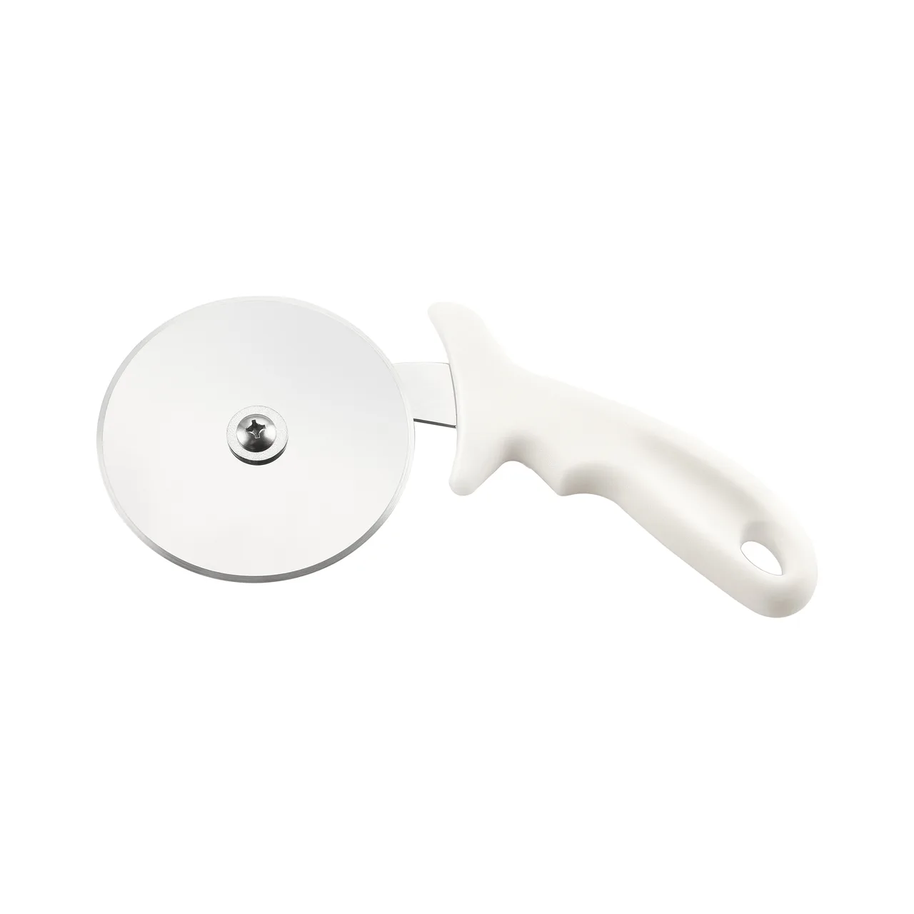 CAC China B15PZ-4W Pizza Cutter, 4"dia., White Handle, Plastic/Poly Kitchen Tool